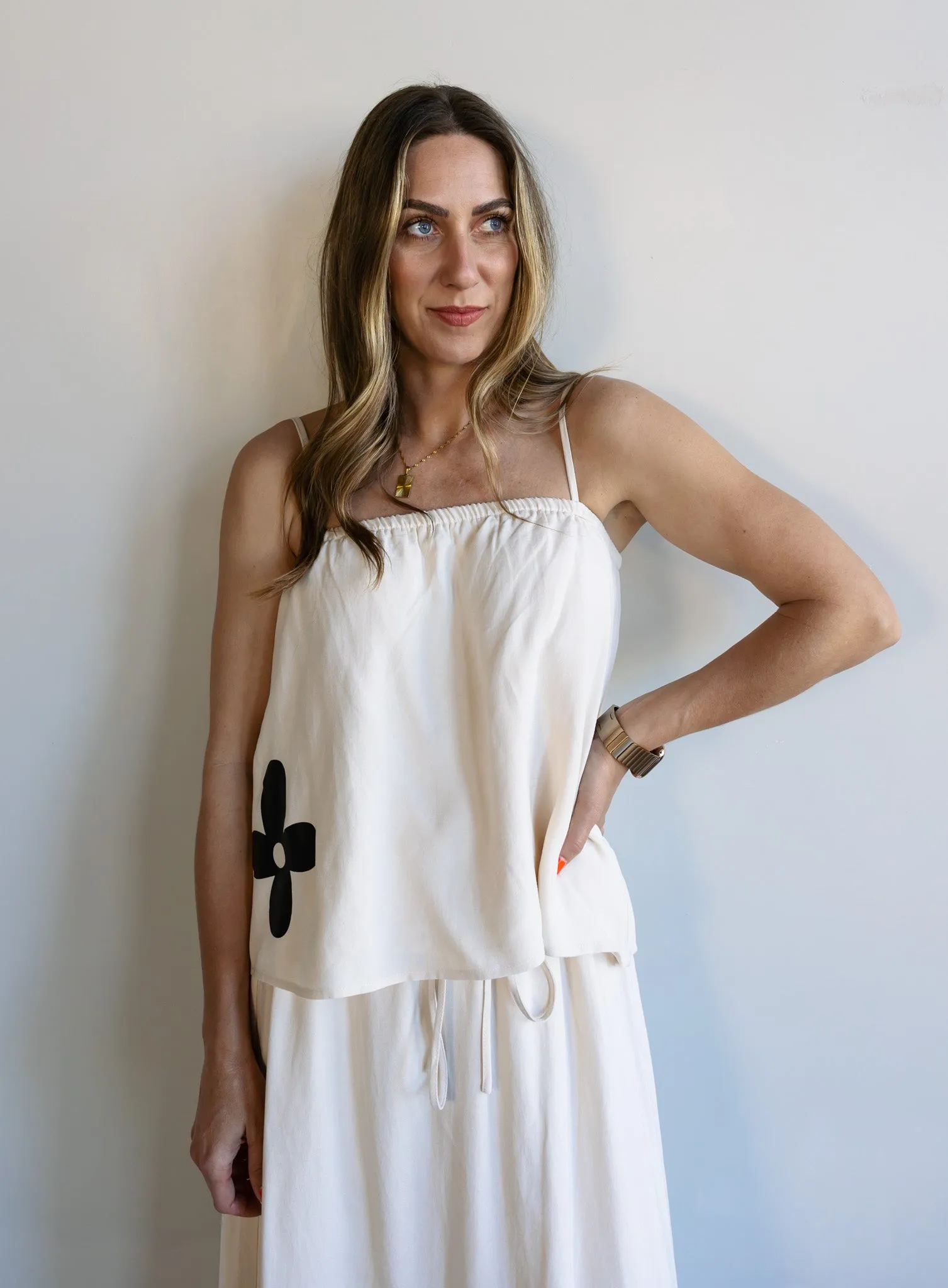 Kira Floral Linen Tank
