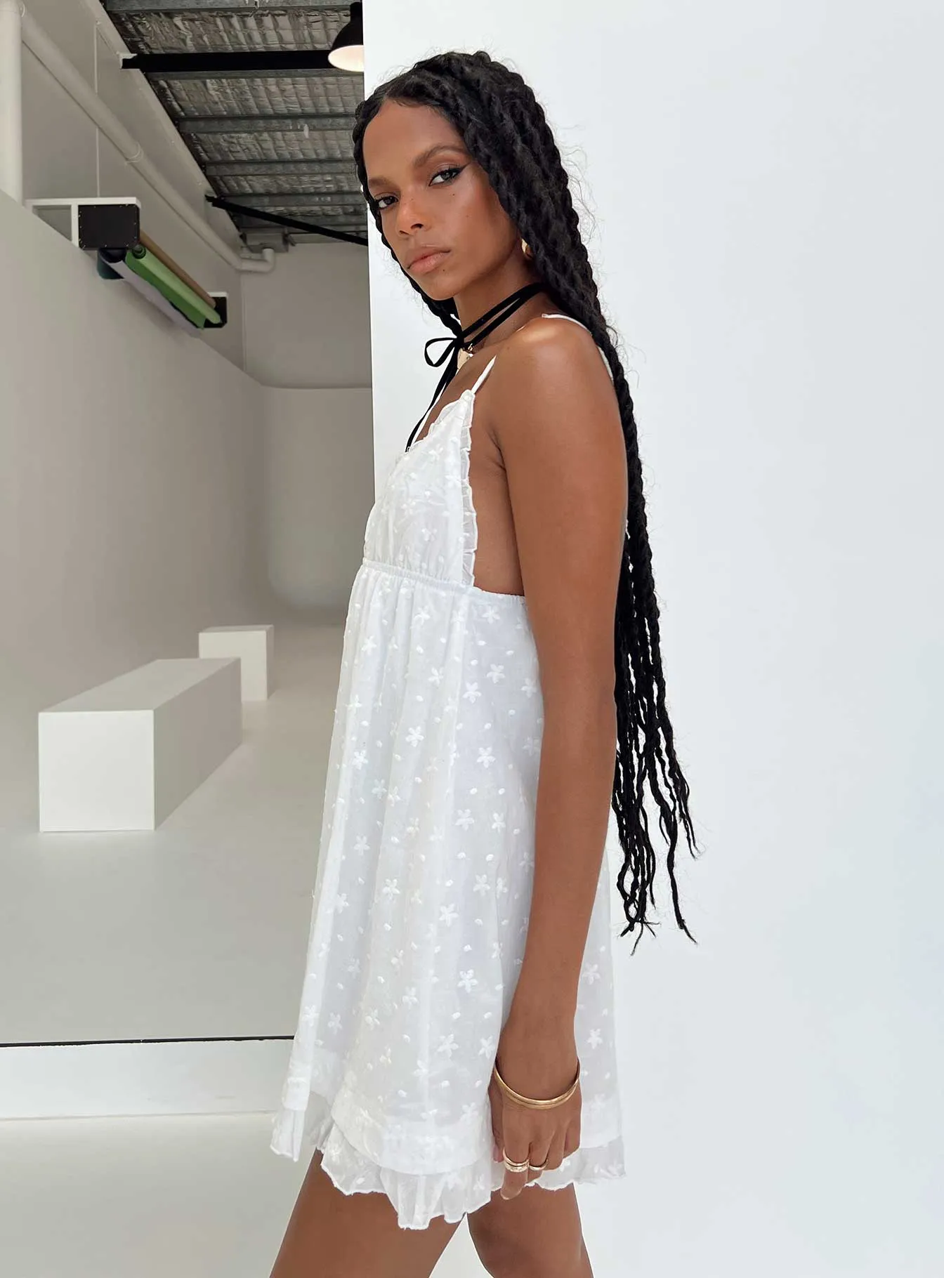 Leander Mini Dress White