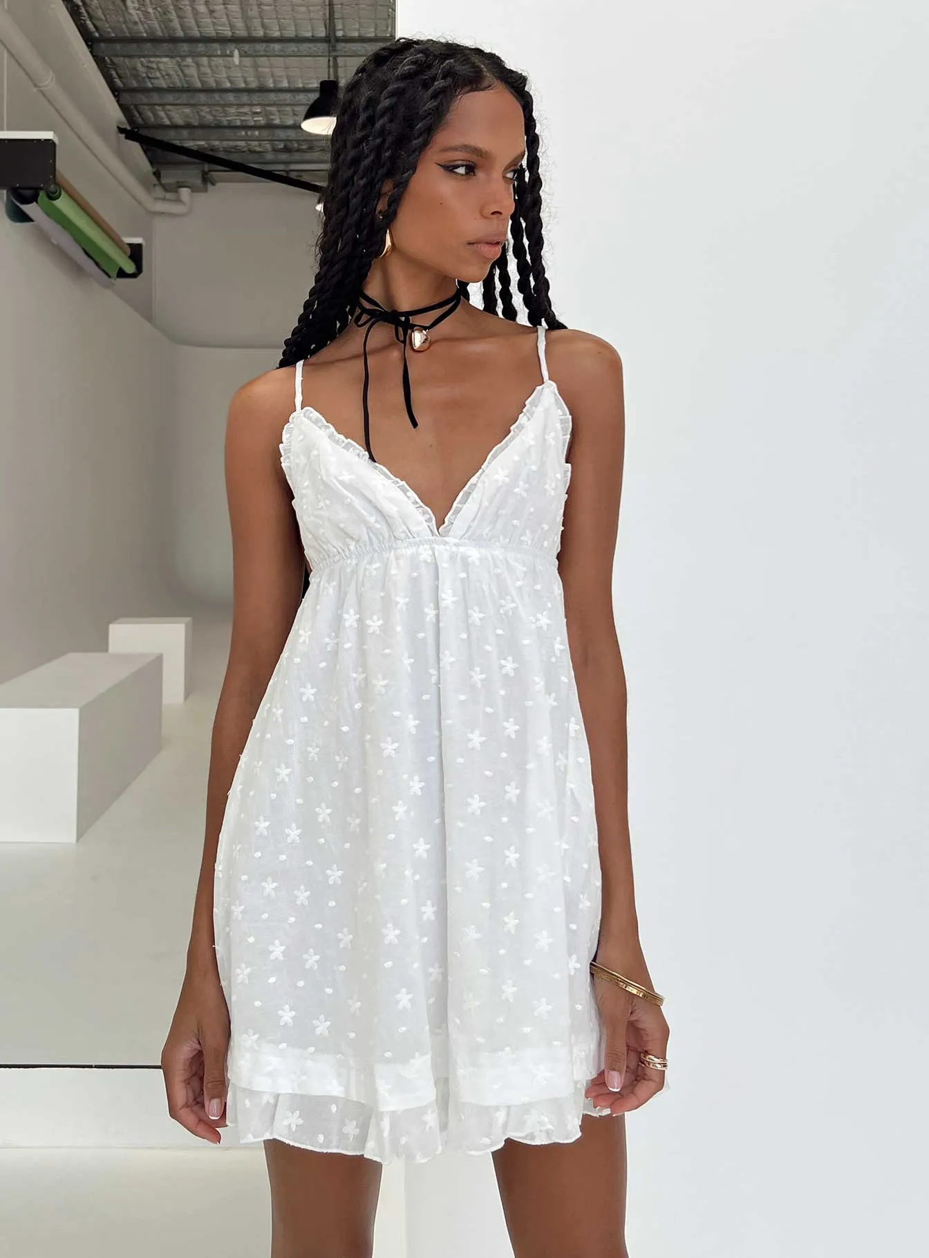 Leander Mini Dress White