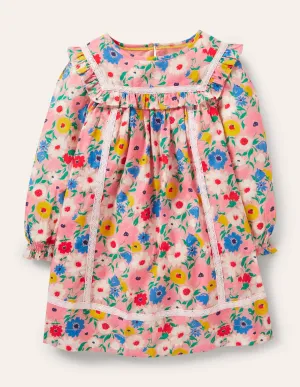 Long Sleeve Floral Dress-Boto Pink Painterly Floral