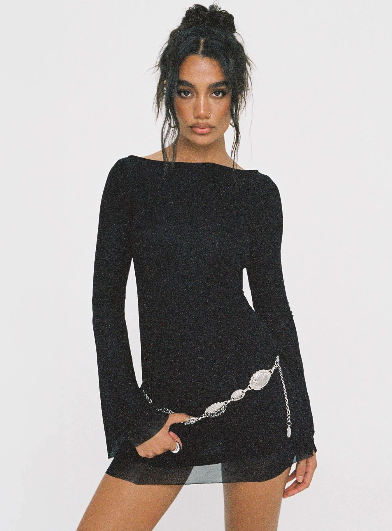 Lukea Long Sleeve Mini Dress Black