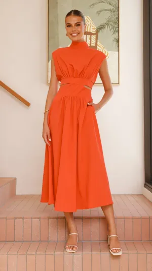 Maddison Midi Dress - Scarlet