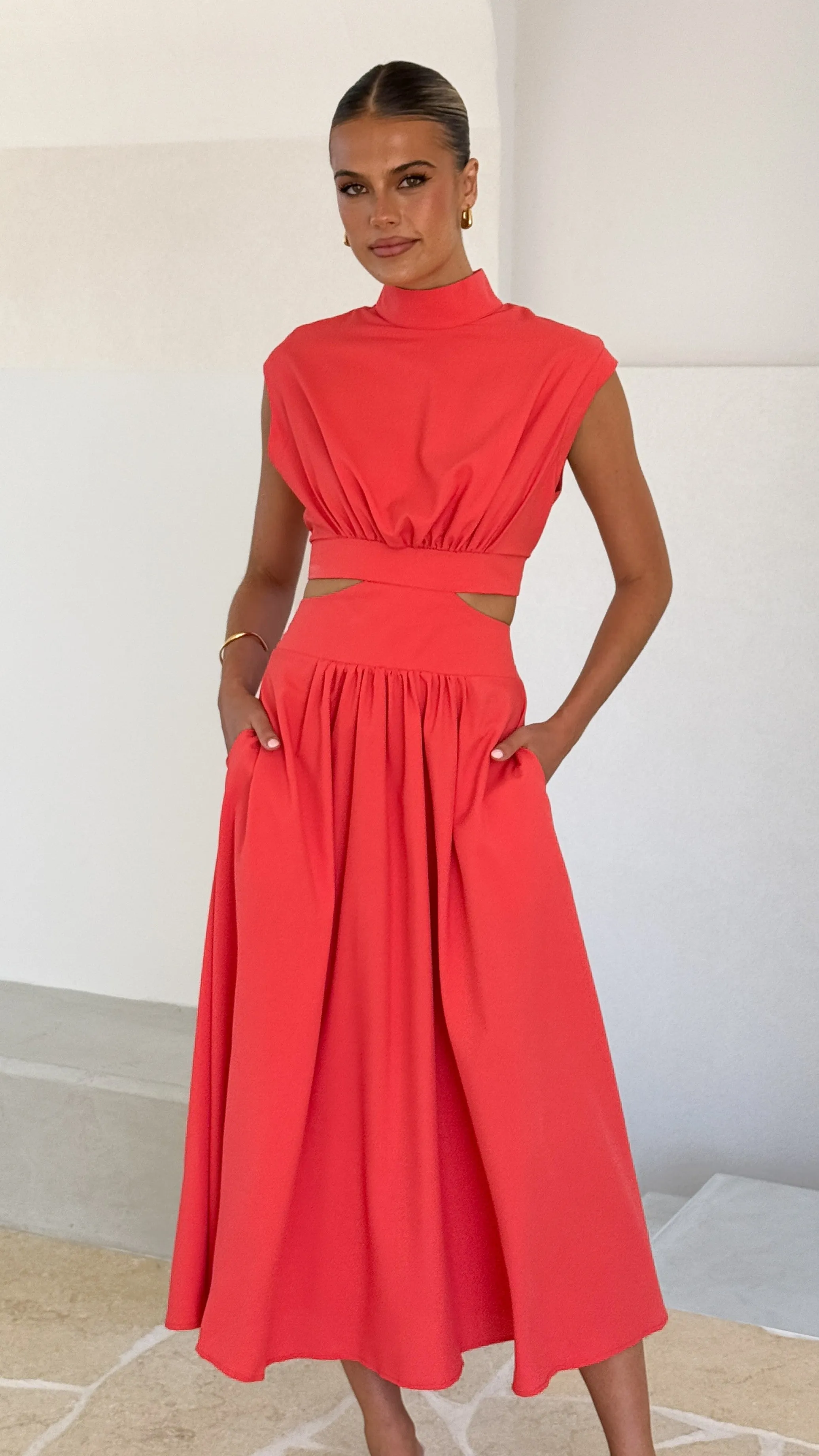 Maddison Midi Dress - Scarlet