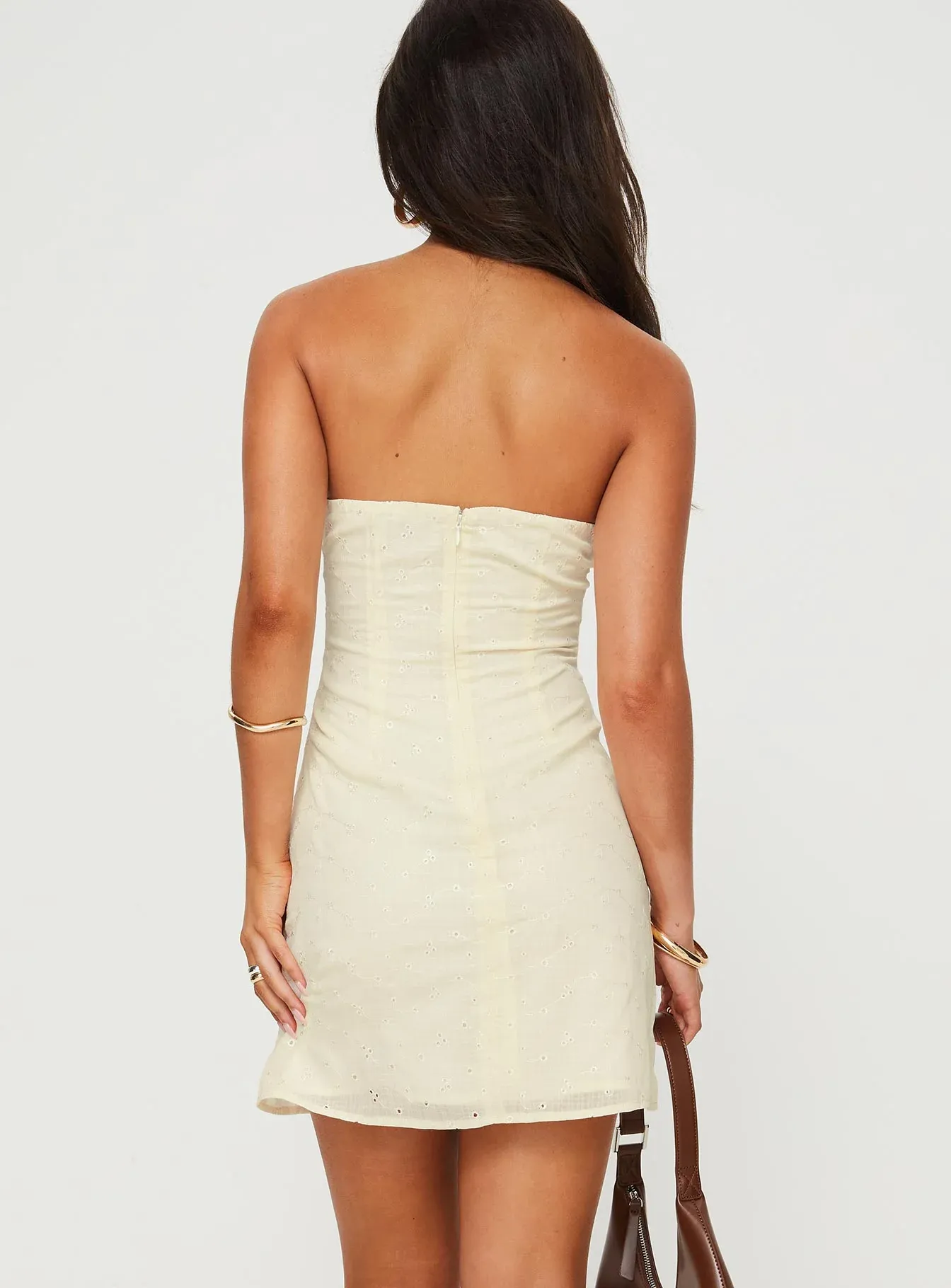 Malena Strapless Mini Dress Lemon