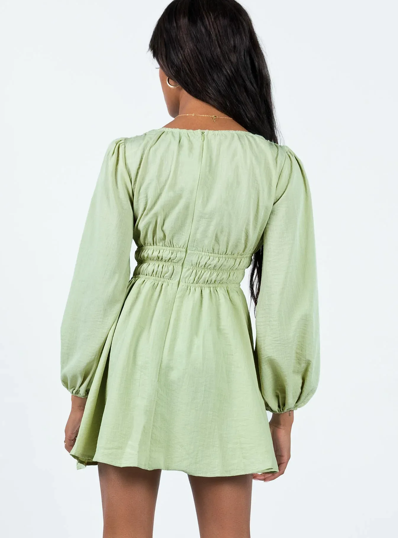 Marsia Long Sleeve Mini Dress Sage