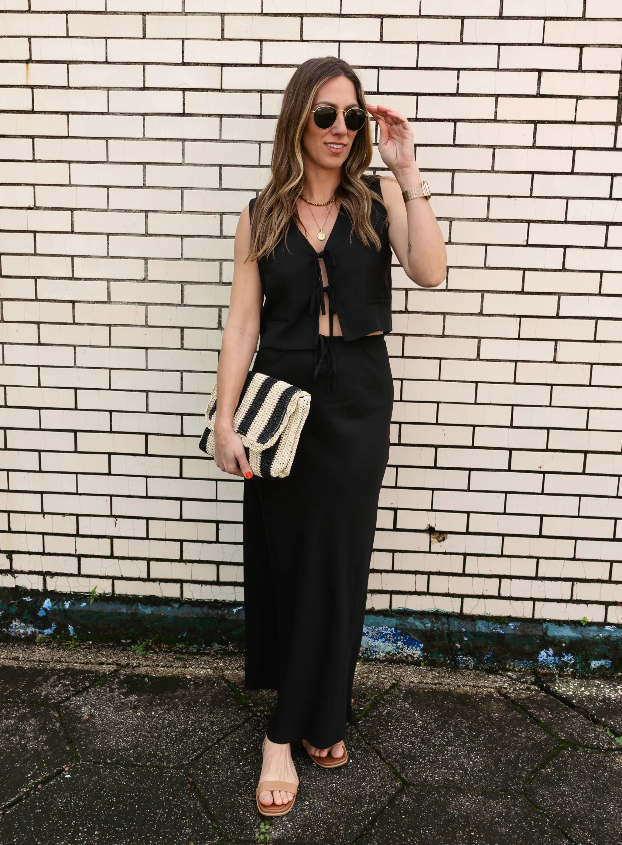 Mattie Tie Front Linen Tank - Final Sale