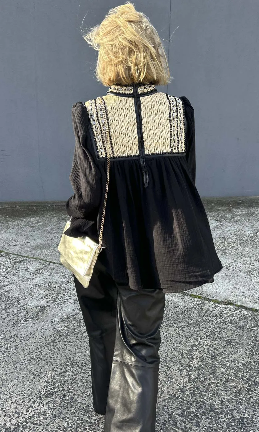 Mes Demoiselles Ness  Hand Embroid Top