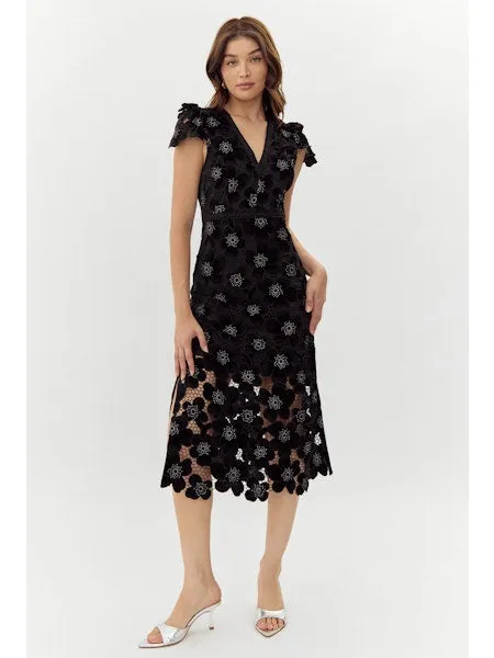 Mia Crochet Lace Midi Dress