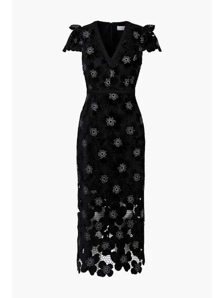 Mia Crochet Lace Midi Dress