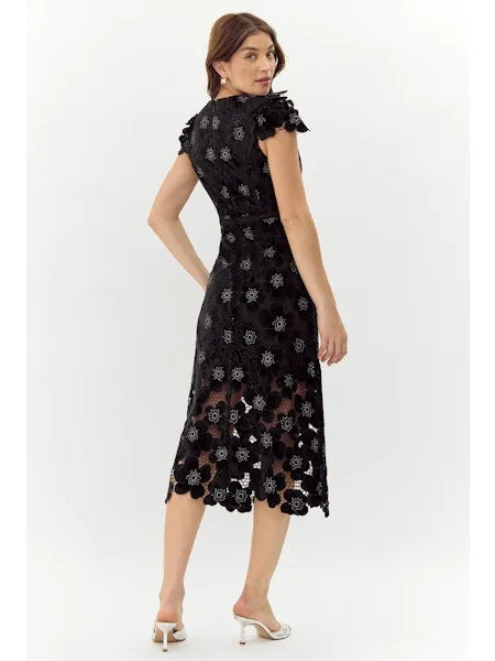Mia Crochet Lace Midi Dress