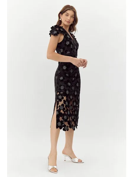 Mia Crochet Lace Midi Dress