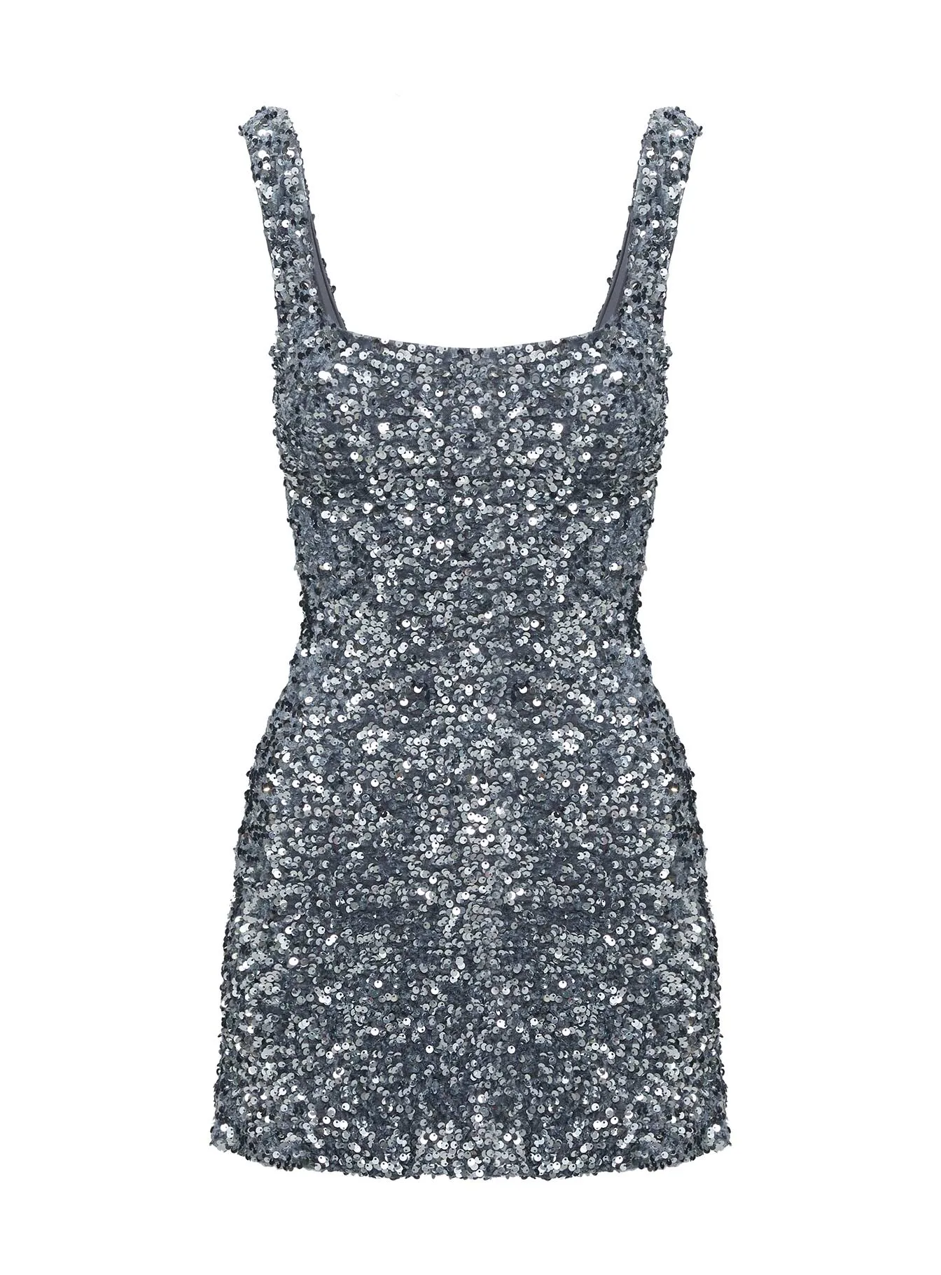 Miss Me Sequin Mini Dress Silver
