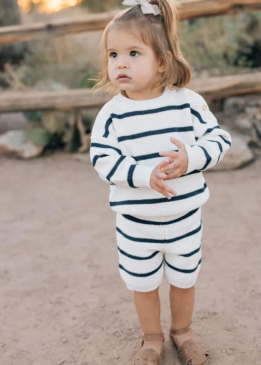 Navy Stripe Knit Sweater