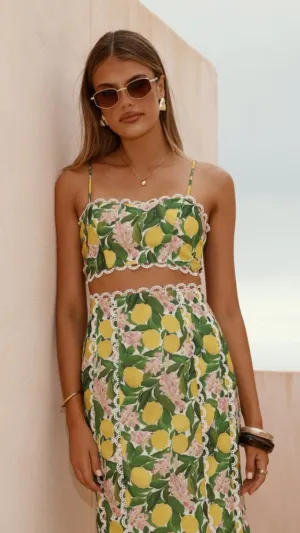 Nova Crop Top - Lemon Print