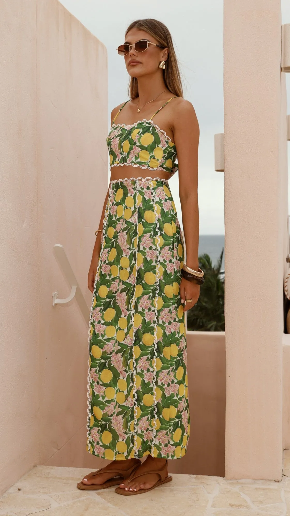 Nova Crop Top - Lemon Print