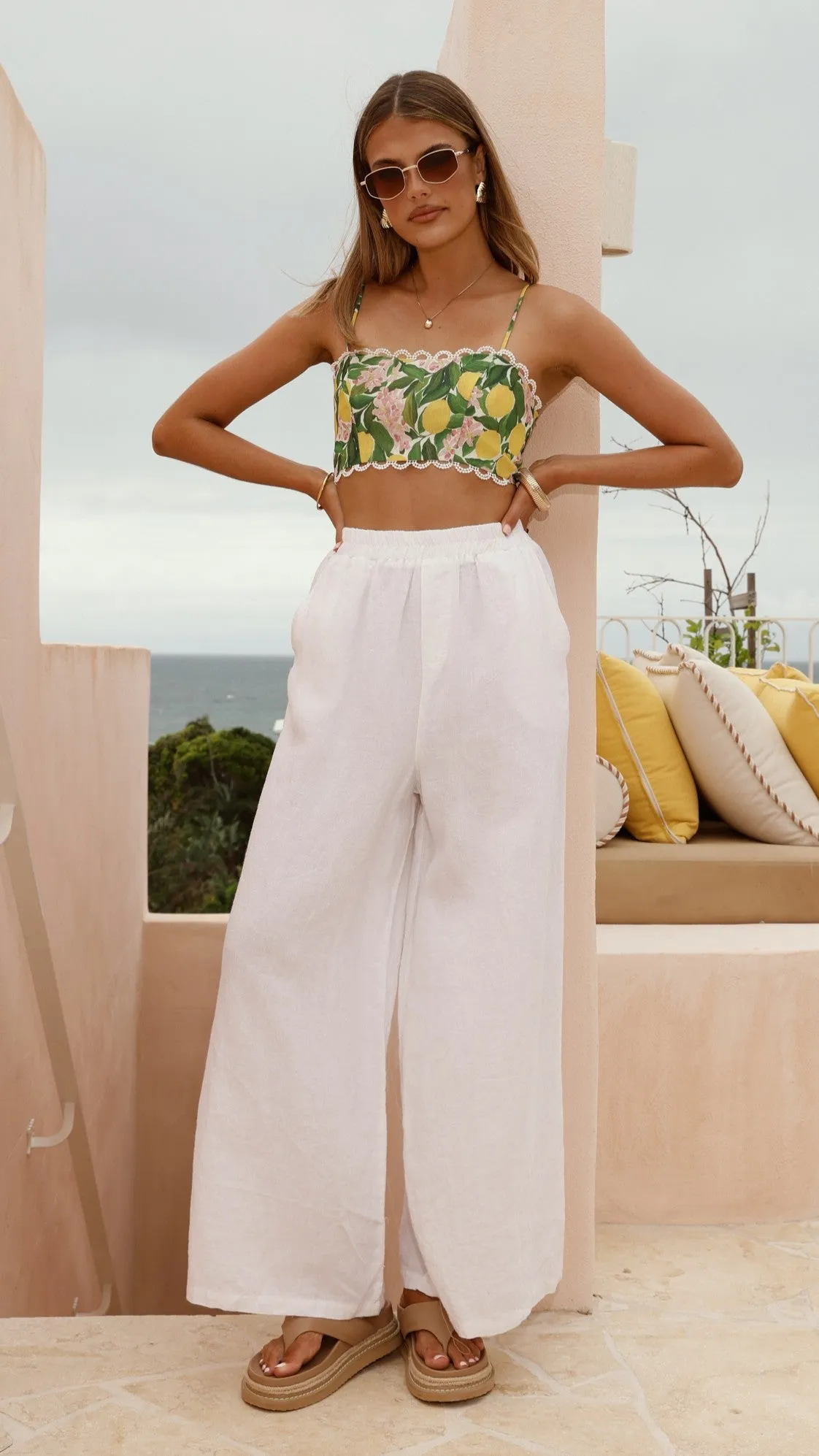 Nova Crop Top - Lemon Print