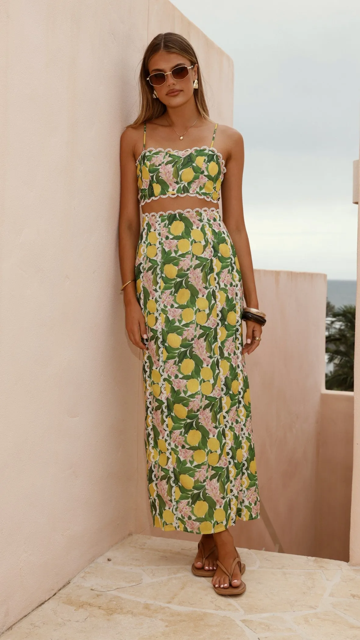 Nova Crop Top - Lemon Print