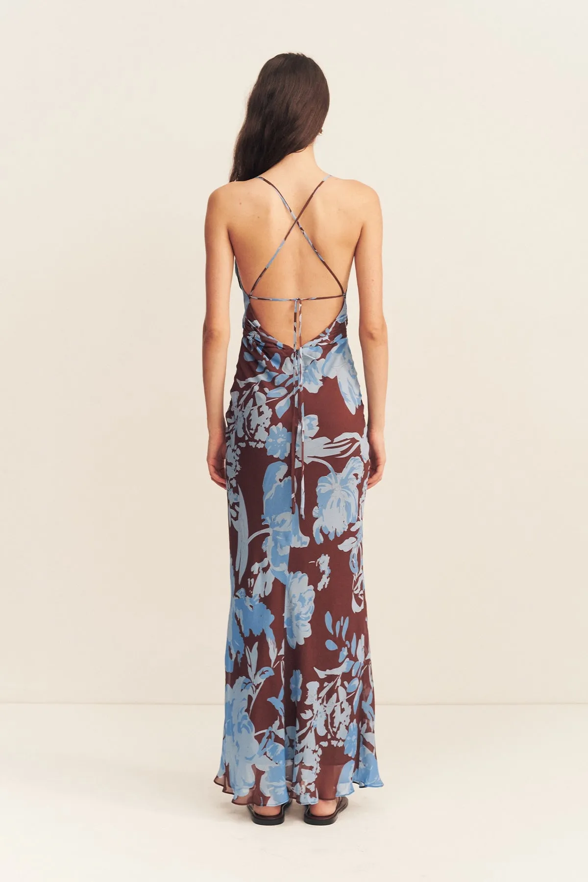 OLSON LACE BACK BIAS MAXI DRESS