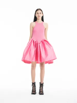 PINK MINI DRESS WITH TANK TOP SCOOPED