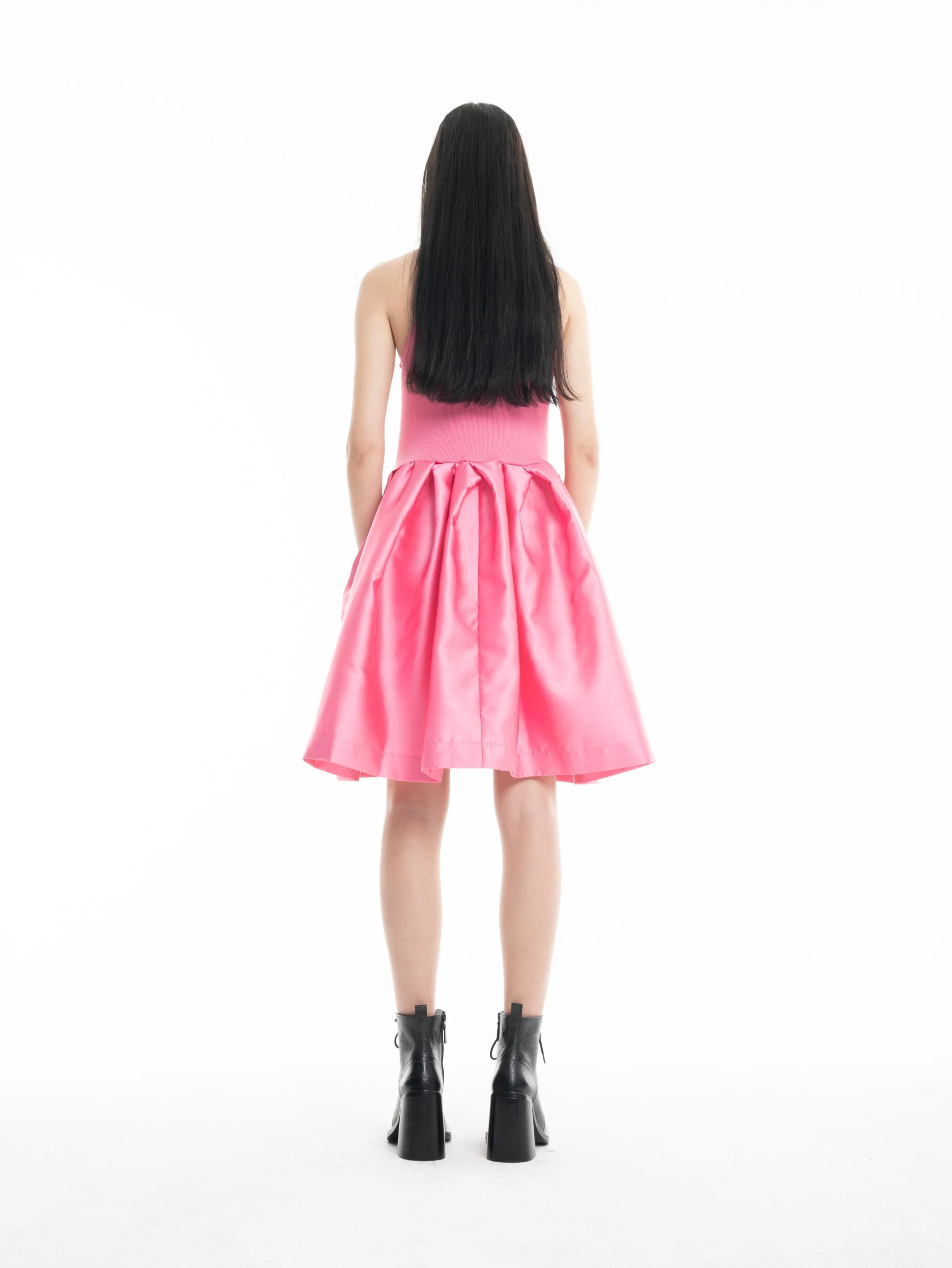 PINK MINI DRESS WITH TANK TOP SCOOPED