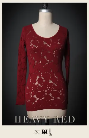 Red L'amour La Mort Floral Net Shirt