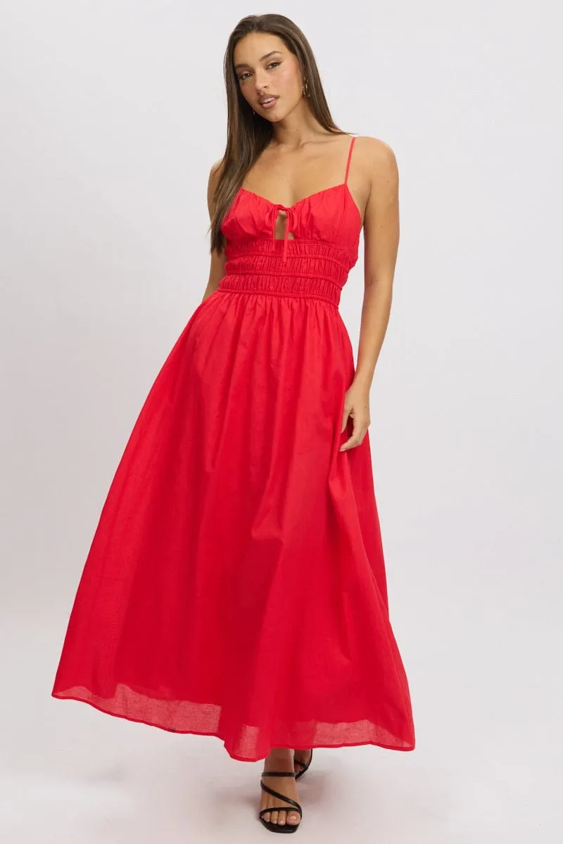 Red Maxi Dress Strappy