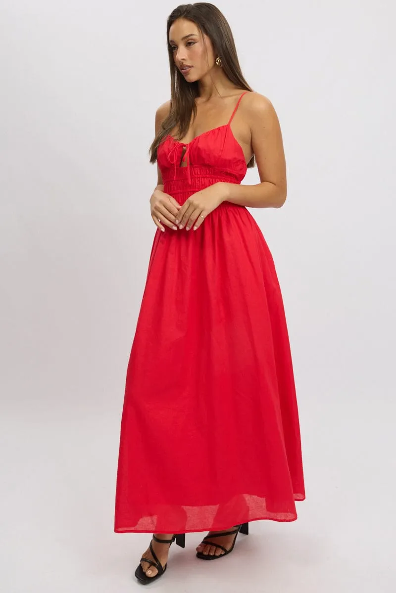 Red Maxi Dress Strappy