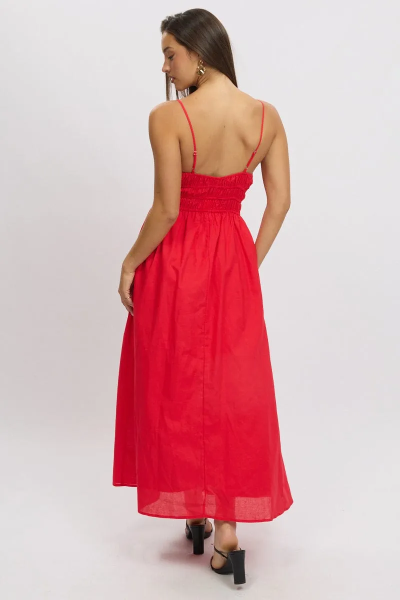 Red Maxi Dress Strappy