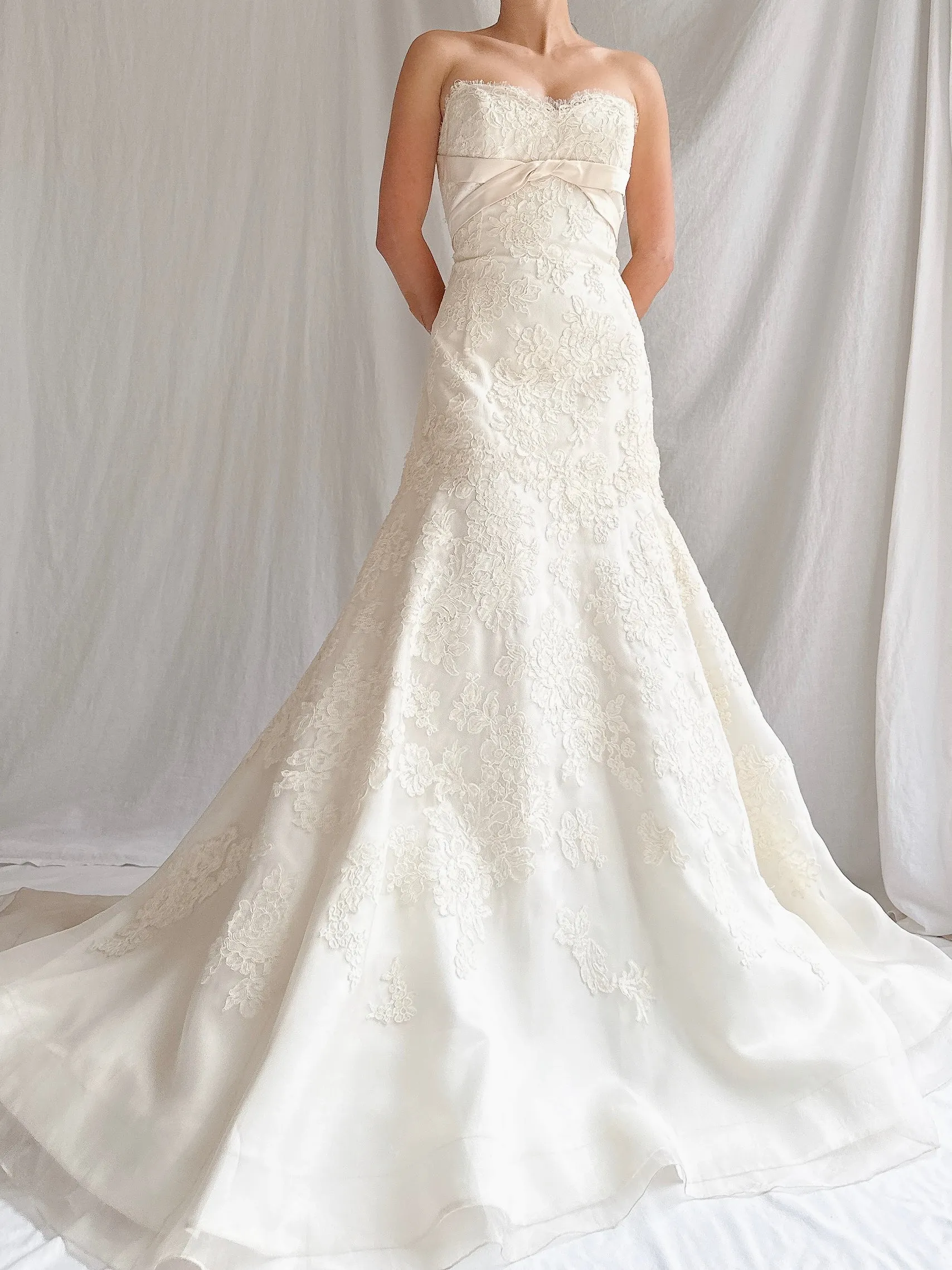 RESERVED Vintage Liancarlo Couture Alencon Lace & Silk Organza Gown - S/M 6
