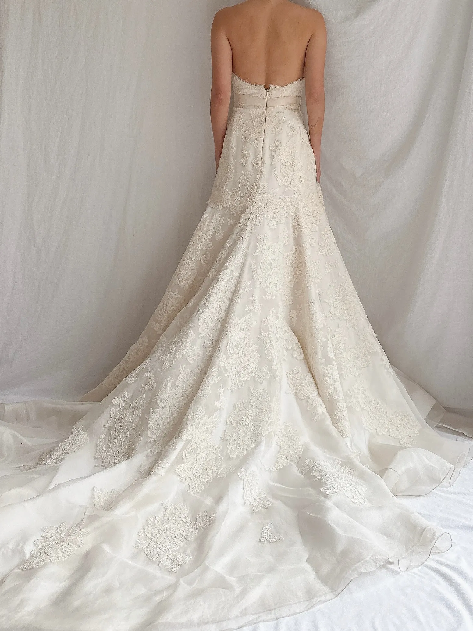 RESERVED Vintage Liancarlo Couture Alencon Lace & Silk Organza Gown - S/M 6