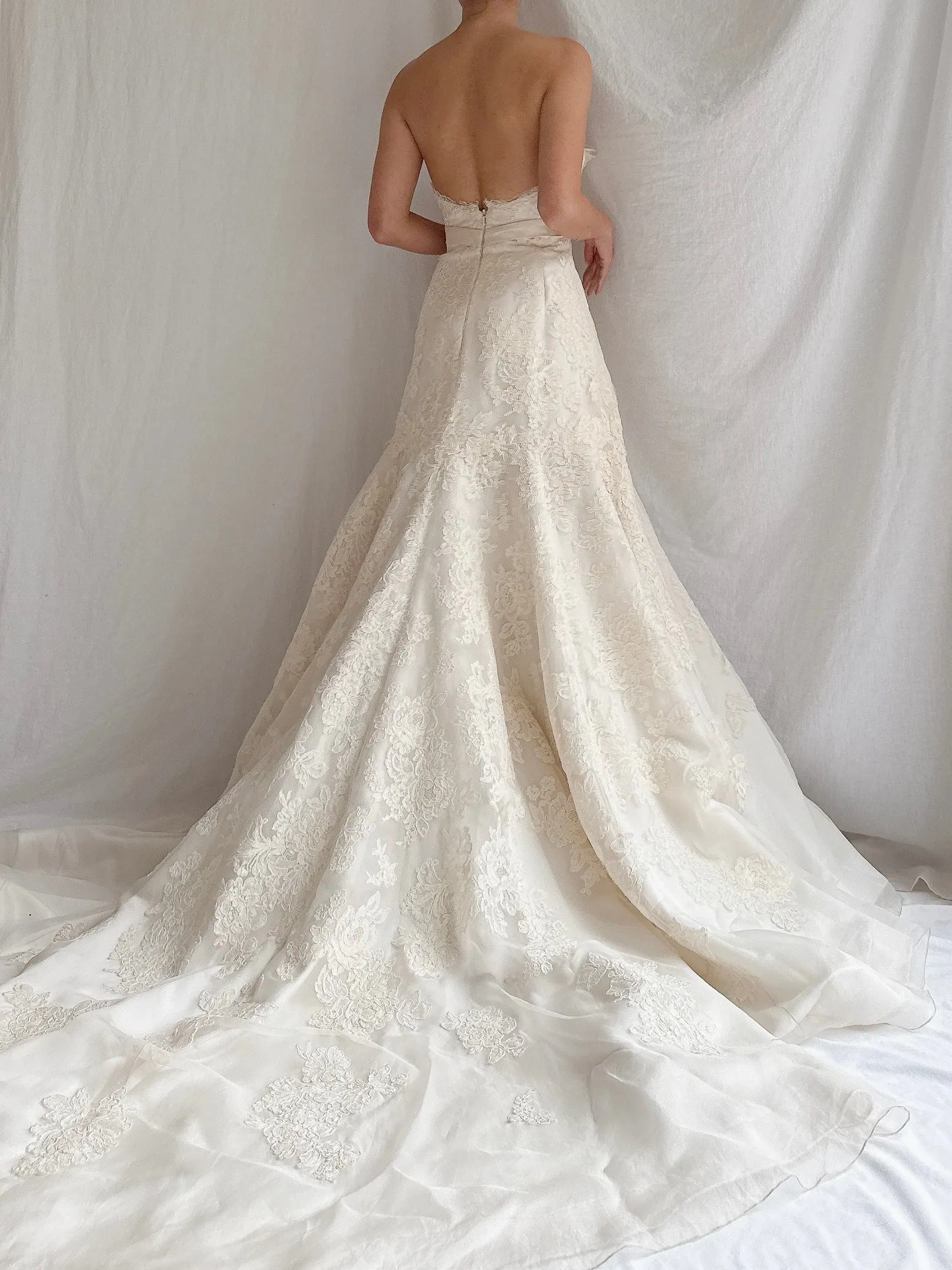 RESERVED Vintage Liancarlo Couture Alencon Lace & Silk Organza Gown - S/M 6