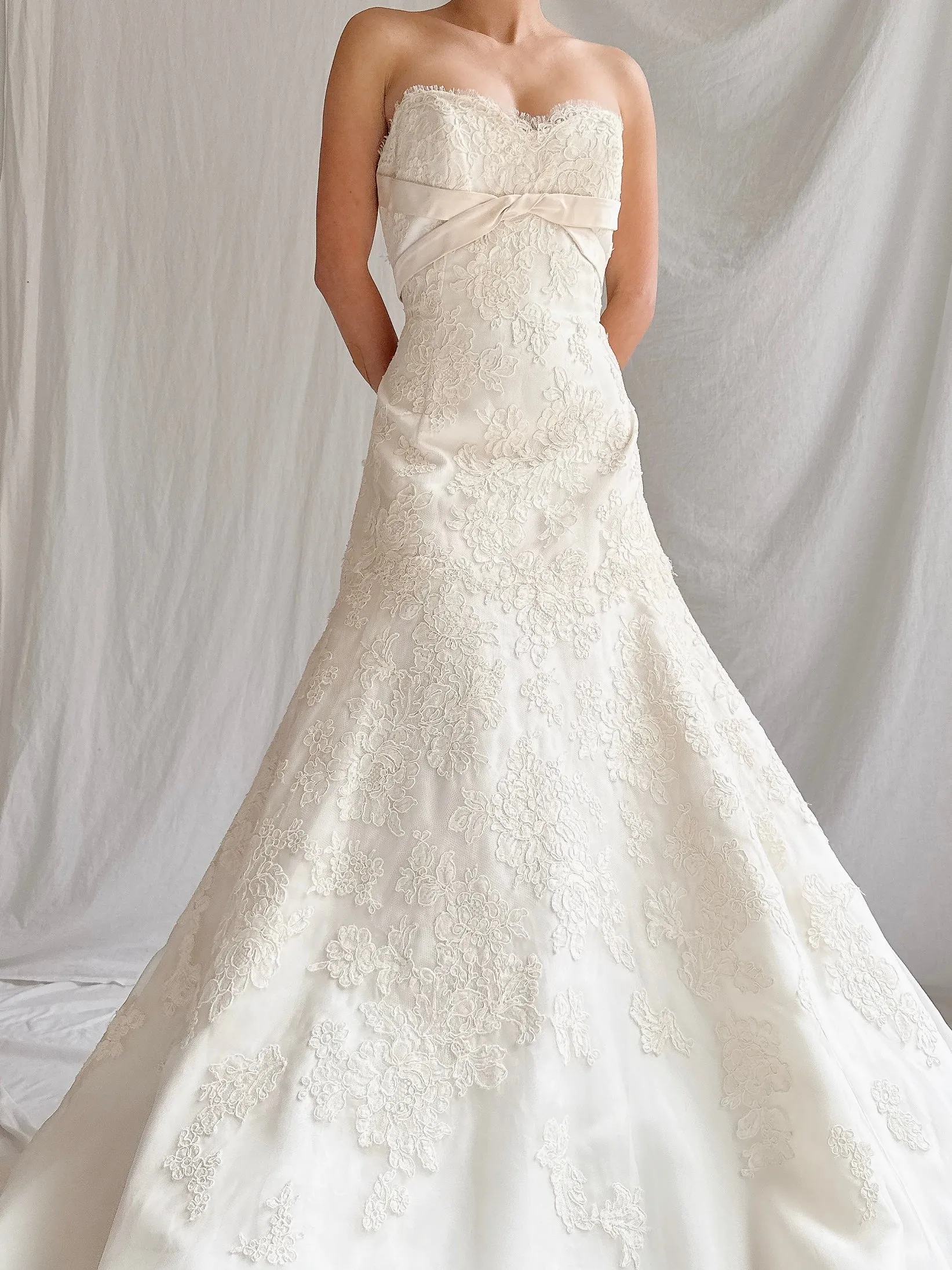 RESERVED Vintage Liancarlo Couture Alencon Lace & Silk Organza Gown - S/M 6