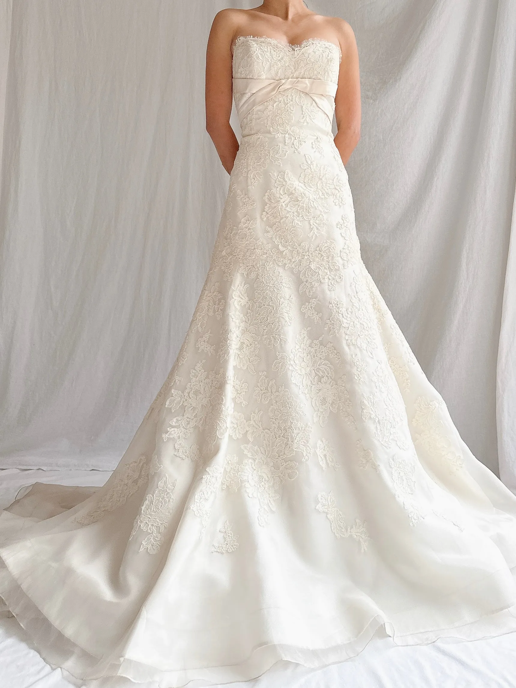 RESERVED Vintage Liancarlo Couture Alencon Lace & Silk Organza Gown - S/M 6