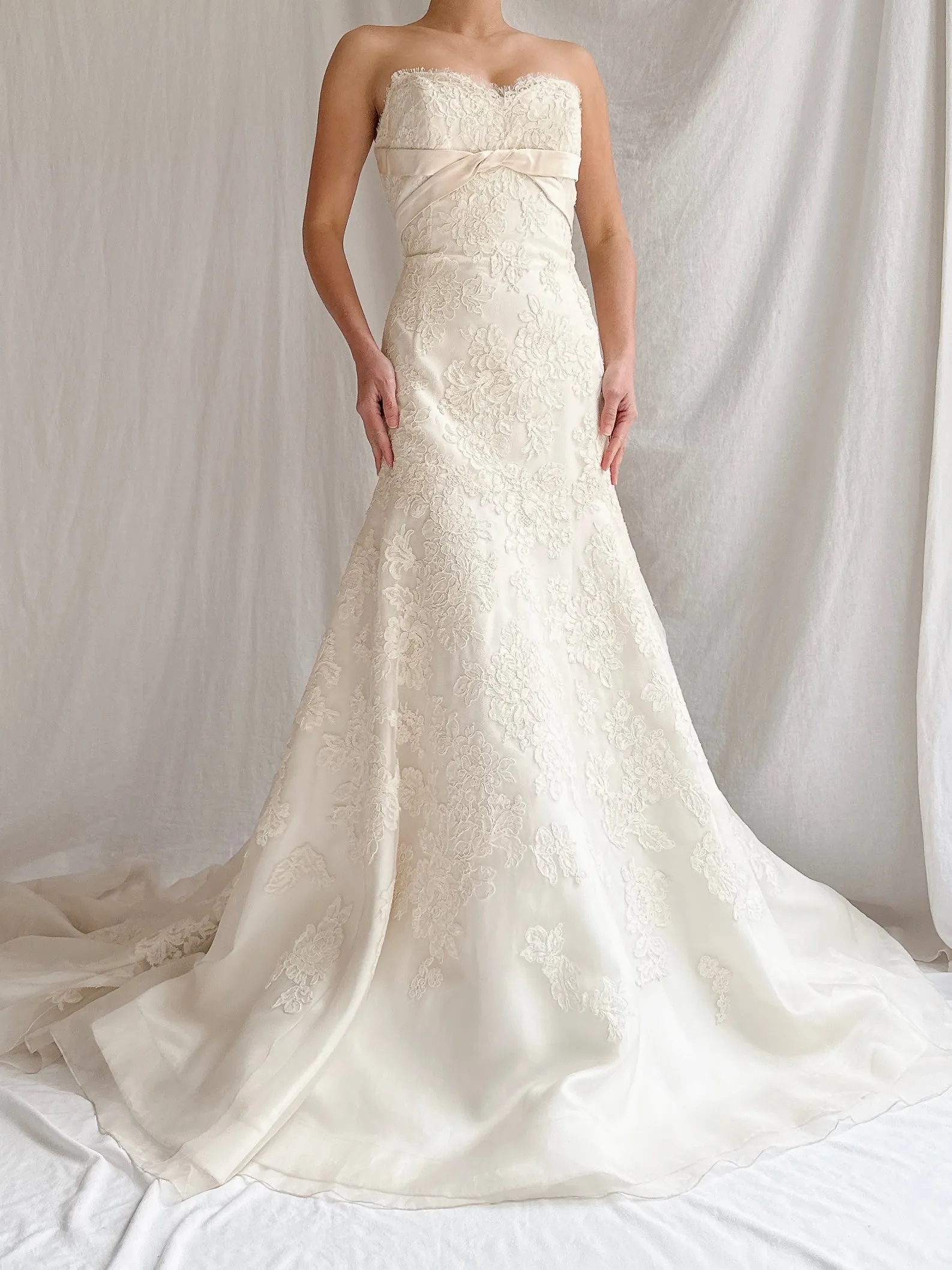 RESERVED Vintage Liancarlo Couture Alencon Lace & Silk Organza Gown - S/M 6