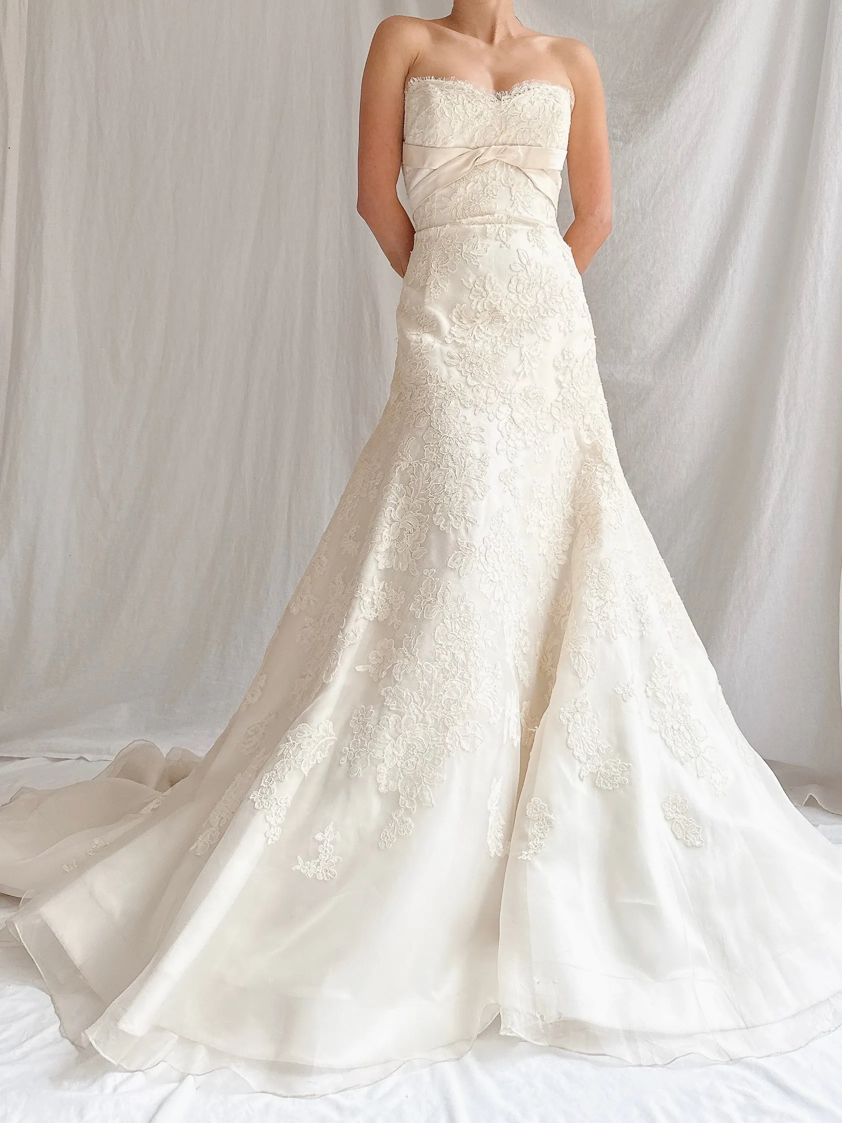 RESERVED Vintage Liancarlo Couture Alencon Lace & Silk Organza Gown - S/M 6