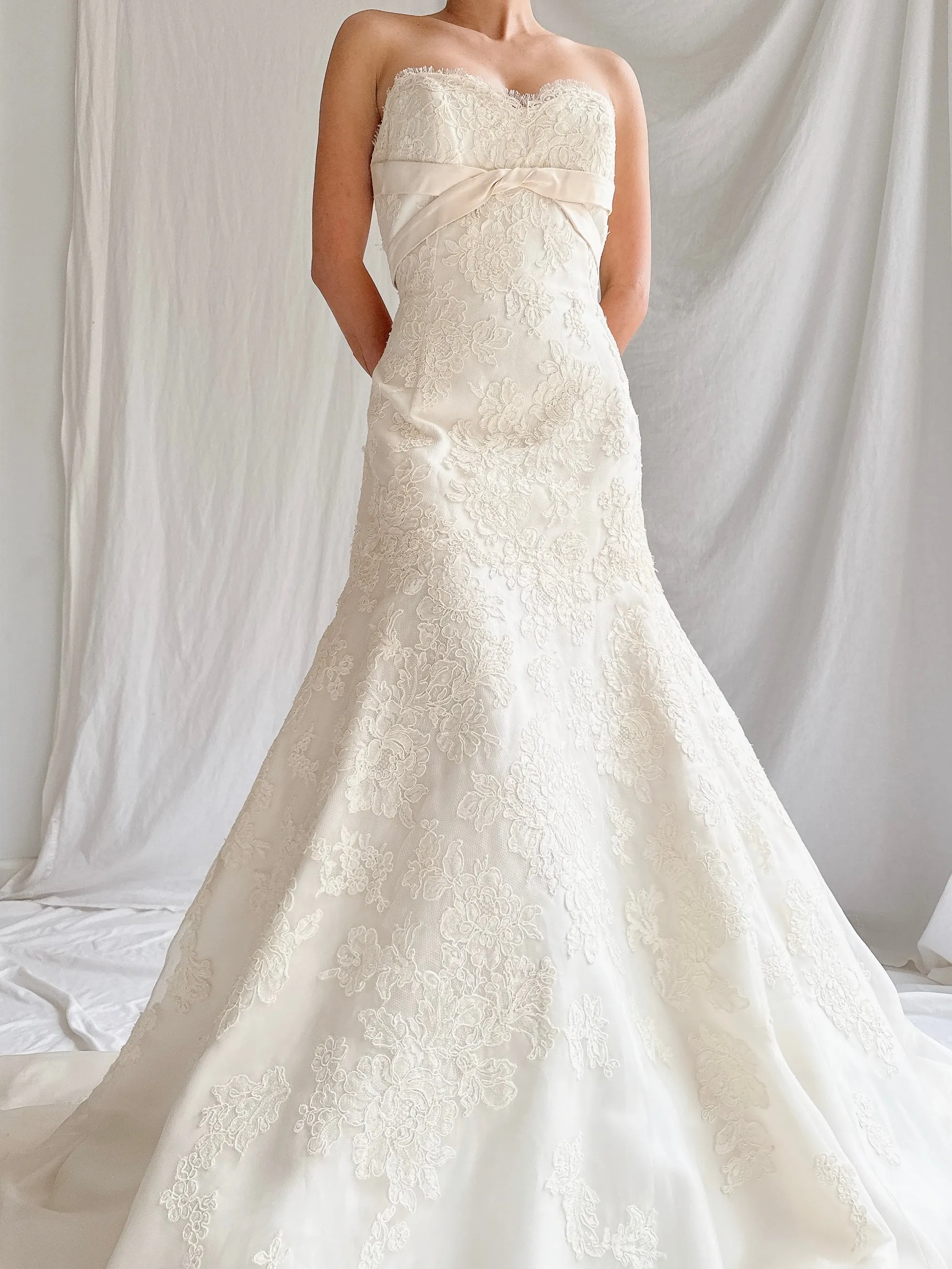 RESERVED Vintage Liancarlo Couture Alencon Lace & Silk Organza Gown - S/M 6