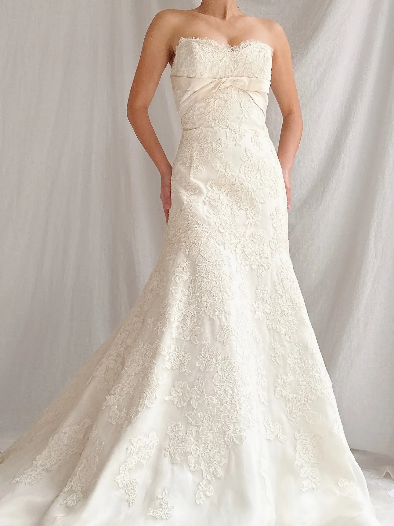 RESERVED Vintage Liancarlo Couture Alencon Lace & Silk Organza Gown - S/M 6