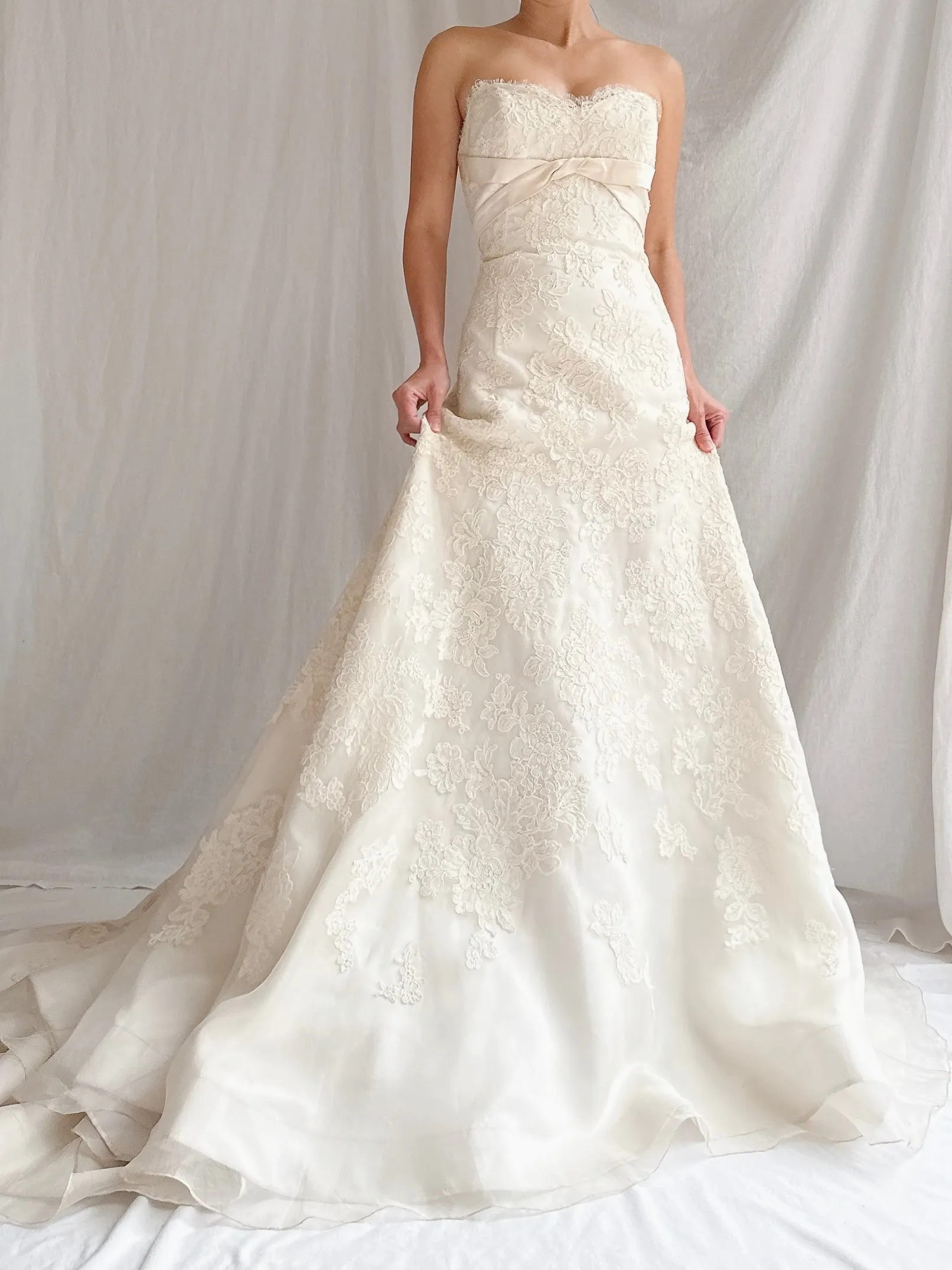 RESERVED Vintage Liancarlo Couture Alencon Lace & Silk Organza Gown - S/M 6
