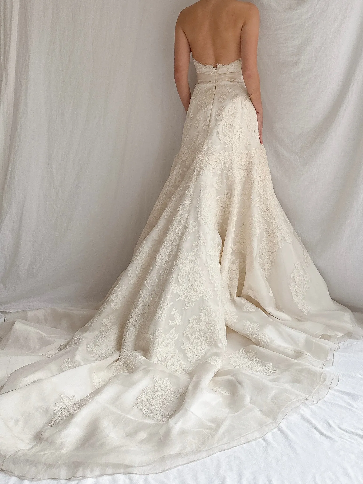 RESERVED Vintage Liancarlo Couture Alencon Lace & Silk Organza Gown - S/M 6