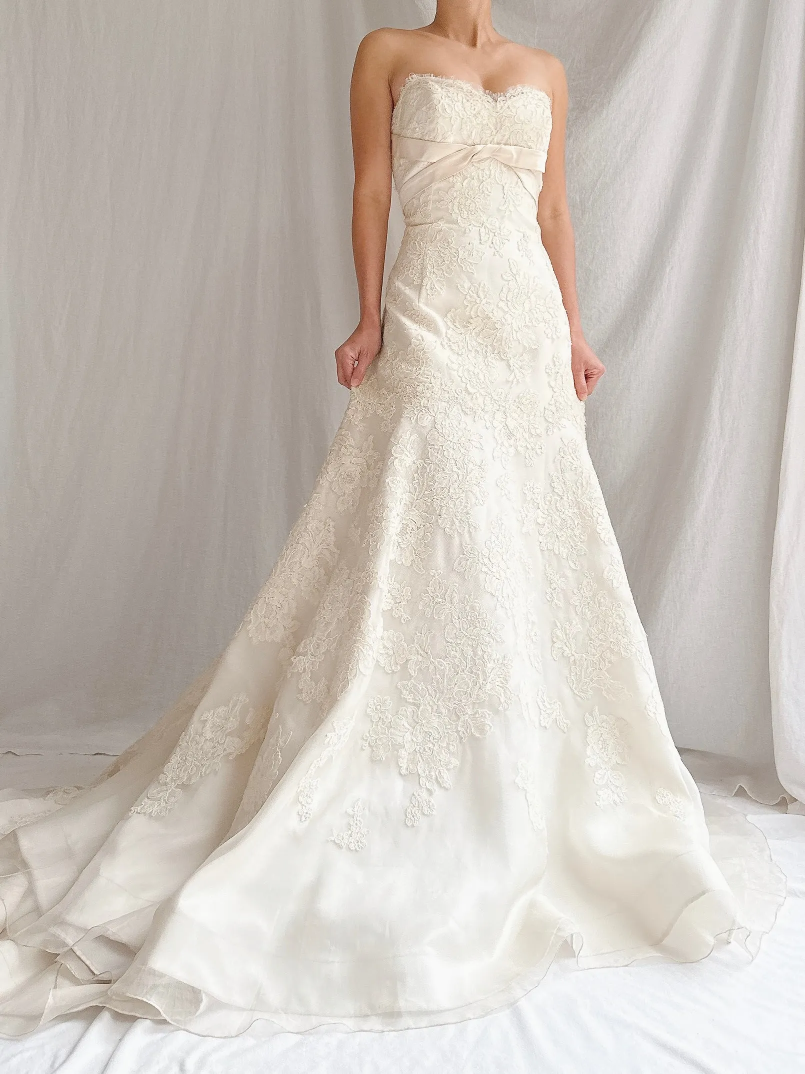 RESERVED Vintage Liancarlo Couture Alencon Lace & Silk Organza Gown - S/M 6