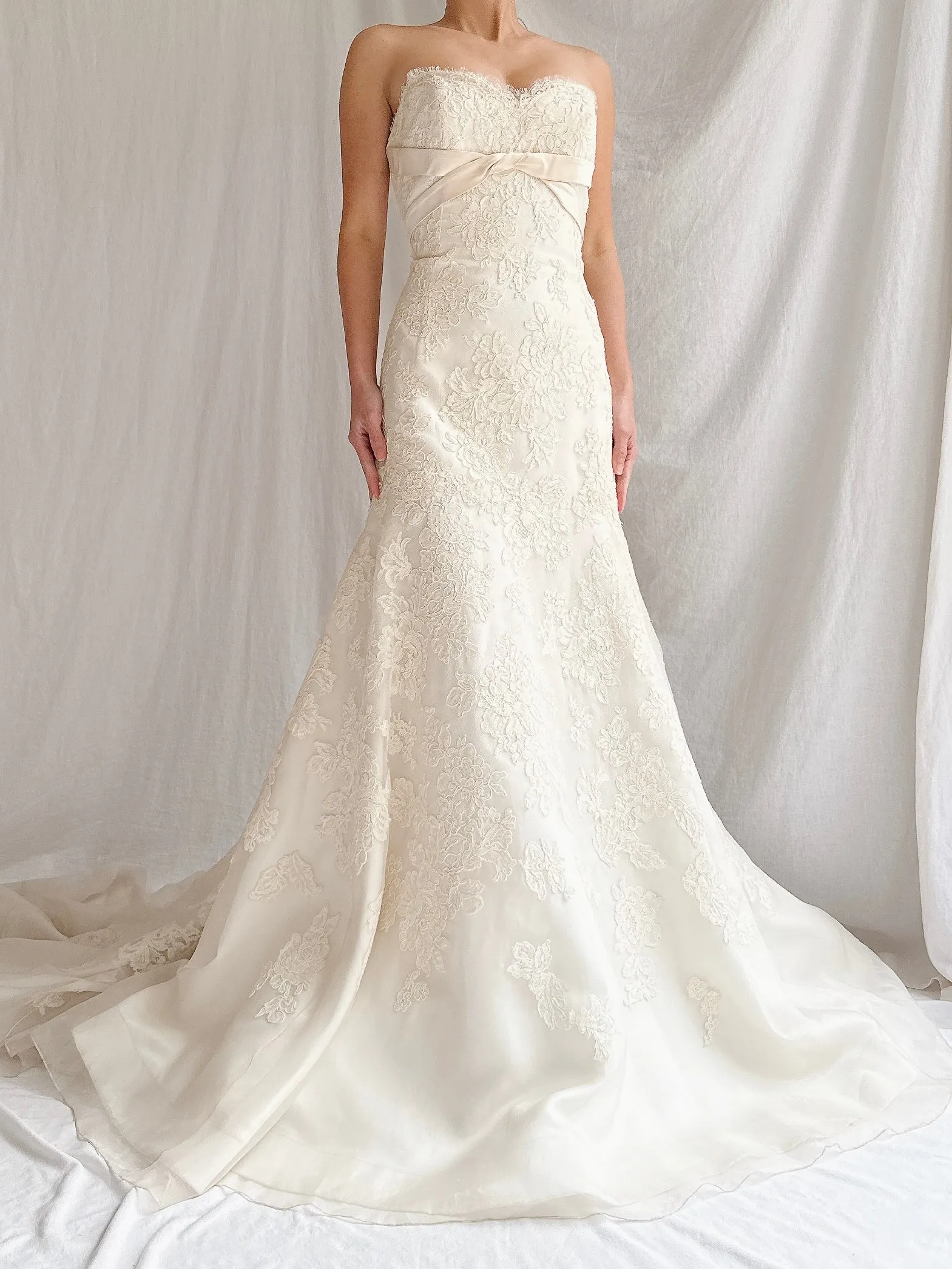 RESERVED Vintage Liancarlo Couture Alencon Lace & Silk Organza Gown - S/M 6