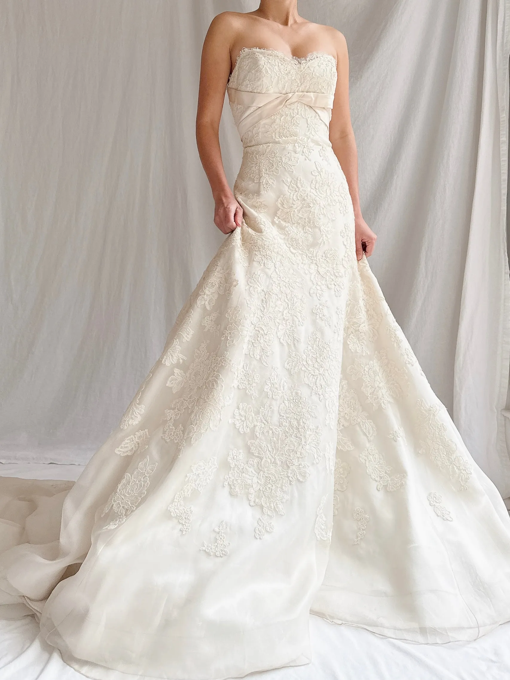 RESERVED Vintage Liancarlo Couture Alencon Lace & Silk Organza Gown - S/M 6