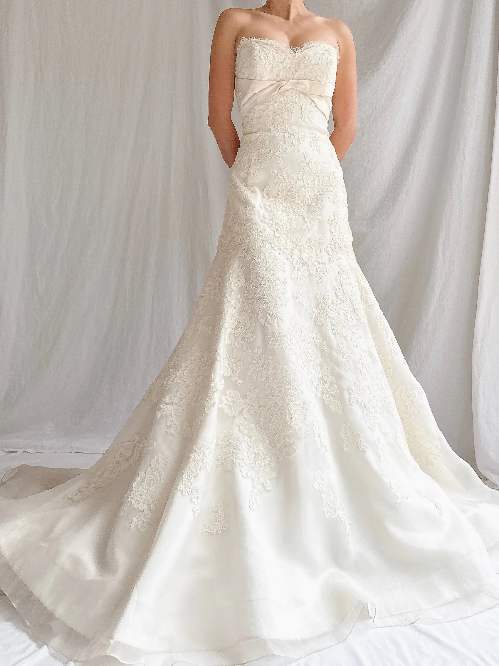 RESERVED Vintage Liancarlo Couture Alencon Lace & Silk Organza Gown - S/M 6