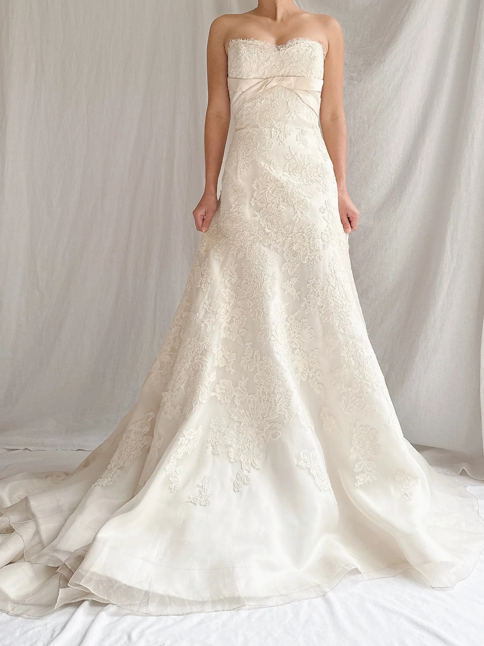 RESERVED Vintage Liancarlo Couture Alencon Lace & Silk Organza Gown - S/M 6