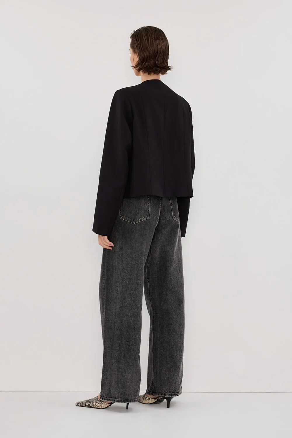 RYAN BLACK CROPPED BLAZER