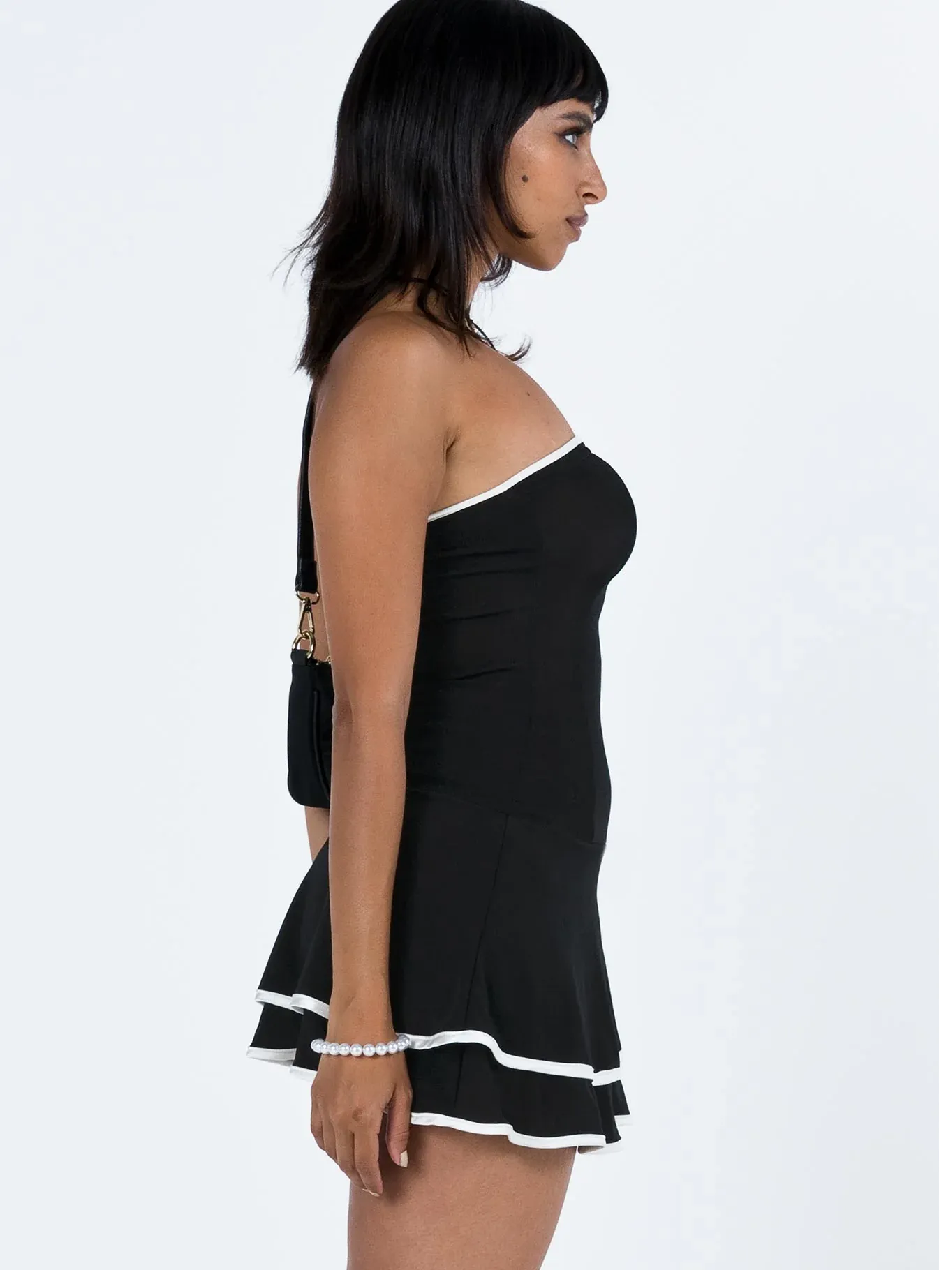 Samira Strapless Mini Dress Black