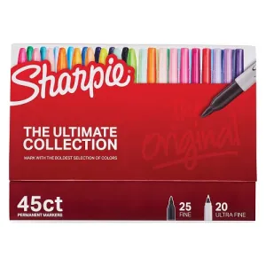 Sharpie Permanent Markers Fine/Ultra Fine Tip 45ct