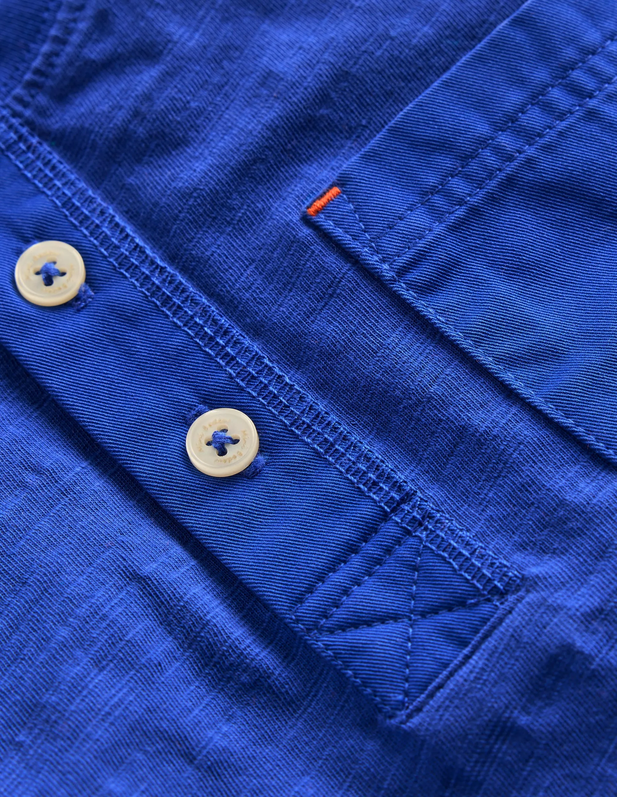 Short Sleeve Henley T-Shirt-Bright Blue