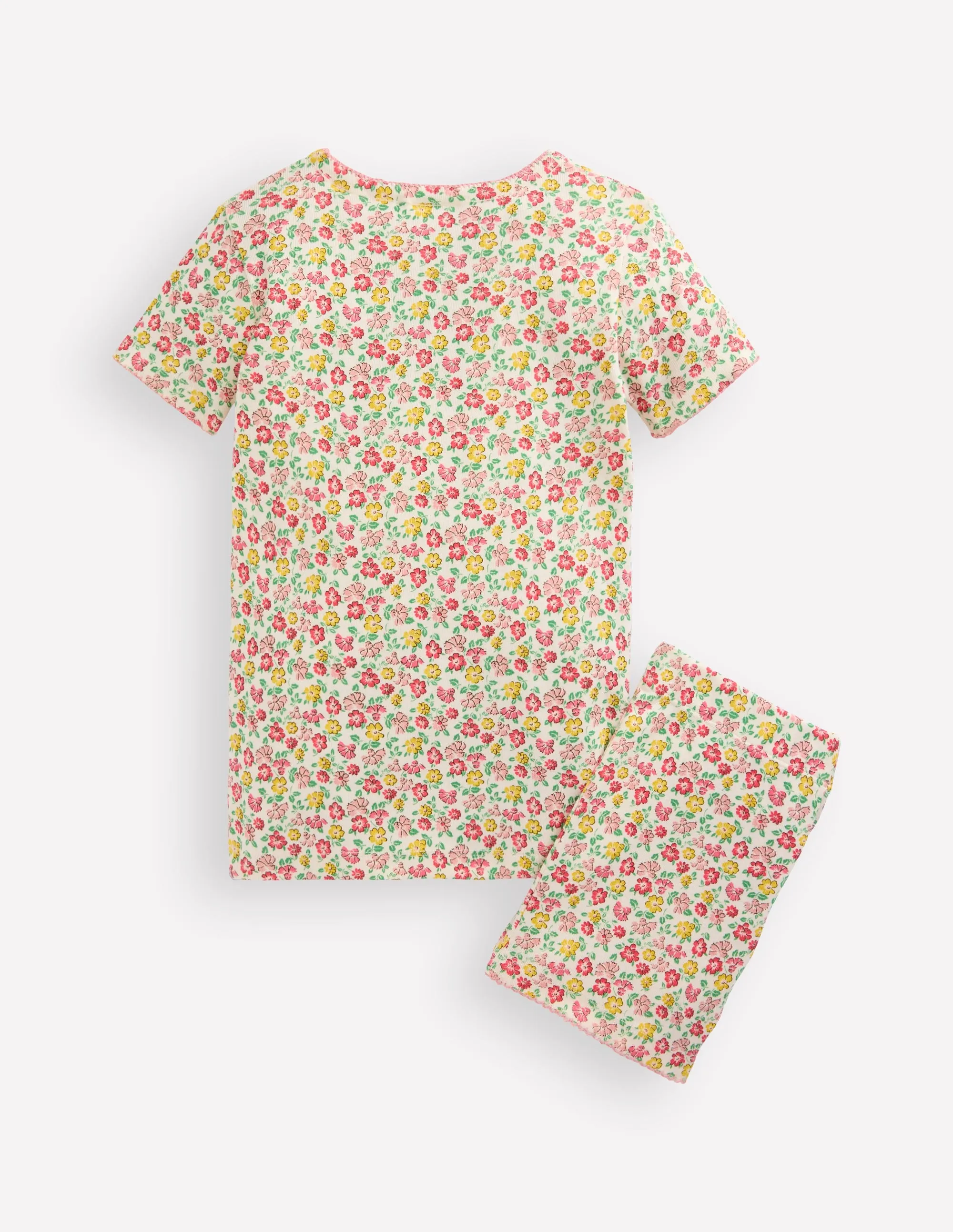 Snug Short John Pyjamas-Multi Summer Flowerbed