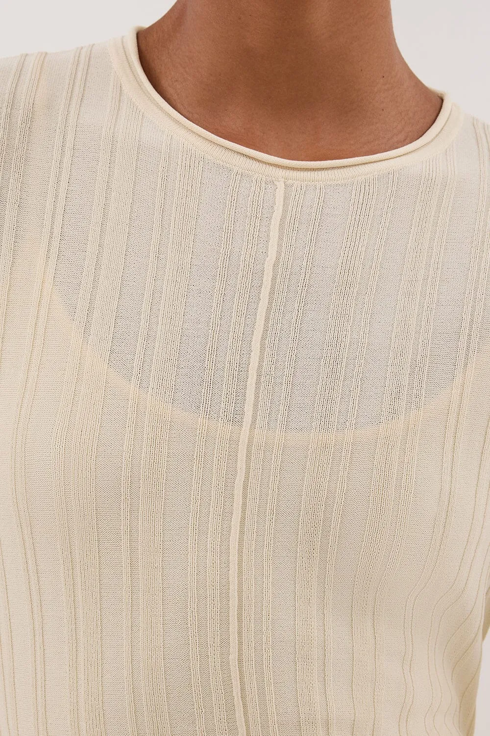 SYLVIA CREAM KNIT MIDI DRESS